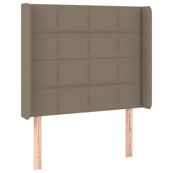 Cabeceira cama c/ abas tecido 83x16x118/128cm cinza-acastanhado M 2