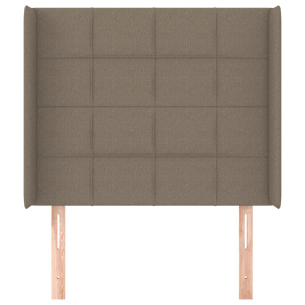 Cabecero con orejas de tela gris taupe 83x16x118/128 cm M 3