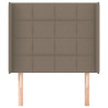 Cabecero con orejas de tela gris taupe 83x16x118/128 cm 3