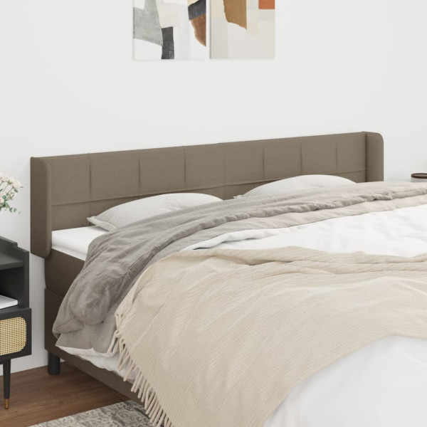 Cabecero de tela gris taupe 163x16x78/88 cm D