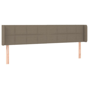 Cabecero de tela gris taupe 163x16x78/88 cm H