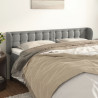 Cabeceira de cama c/ abas veludo 203x23x78/88 cm cinzento-claro 1