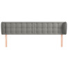Cabeceira de cama c/ abas veludo 203x23x78/88 cm cinzento-claro 3