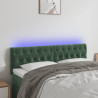 Cabeceira de cama c/luzes LED veludo 144x7x78/88cm verde-escuro 1
