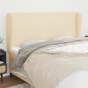 Cabecero con orejas de tela color crema 163x23x118/128 cm 1