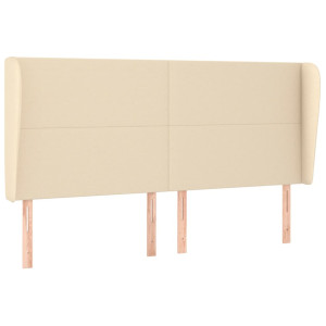 Cabeceira de cama c/ abas tecido 163x23x118/128 cm creme H