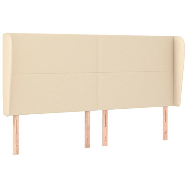 Cabecero con orejas de tela color crema 163x23x118/128 cm M 2