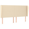 Cabecero con orejas de tela color crema 163x23x118/128 cm 2