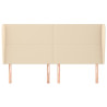 Cabeceira de cama c/ abas tecido 163x23x118/128 cm creme 3