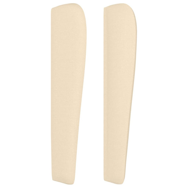 Cabeceira de cama c/ abas tecido 163x23x118/128 cm creme M 4