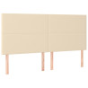 Cabecero con luces LED tela crema 160x5x118/128 cm 4