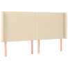 Cabecero con LED de tela color crema 163x16x118/128 cm 3