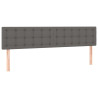 Cabecero con LED cuero sintético gris 160x5x78/88 cm 4
