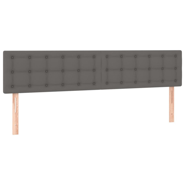 Cabeceros 2 unidades de cuero sintético gris 80x5x78/88 cm M 2