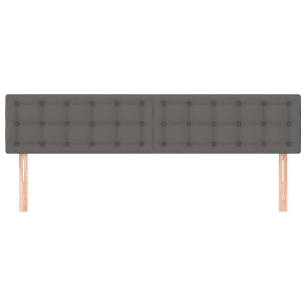 Cabeceira de cama 2 pcs couro artificial 80x5x78/88 cm cinzento M 3