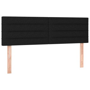 Cabeceira de cama 2 pcs tecido 72x5x78/88 cm preto H