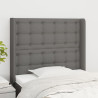 Cabecero con orejas de tela gris oscuro 93x16x118/128 cm 1