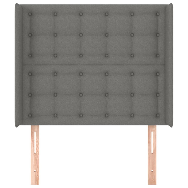 Cabecero con orejas de tela gris oscuro 93x16x118/128 cm M 3