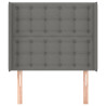 Cabeceira cama c/ abas tecido 93x16x118/128 cm cinzento-escuro 3