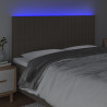 Cabecero con luces LED tela gris taupe 200x5x118/128 cm 3