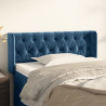 Cabeceira de cama c/ abas veludo 103x16x78/88cm azul-escuro 1