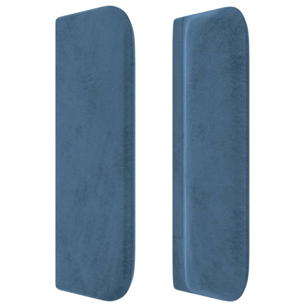 Cabeceira de cama c/ abas veludo 103x16x78/88cm azul-escuro M 4