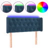 Cabecero con LED de terciopelo azul oscuro 103x16x78/88 cm 2
