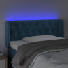 Cabecero con LED de terciopelo azul oscuro 103x16x78/88 cm 4