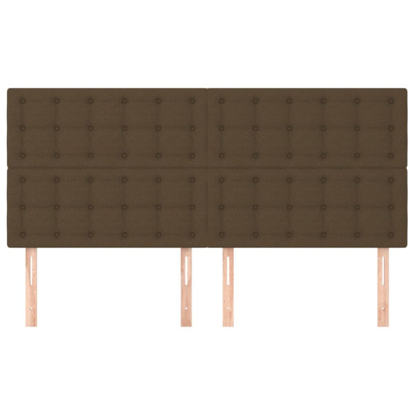 Cabeceira de cama 4 pcs tecido 80x5x78/88 cm castanho-escuro M 3
