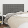 Cabeceira de cama 4 pcs tecido 90x5x78/88 cm cinzento-escuro 1