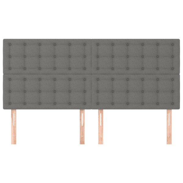 Cabeceros 4 unidades de tela gris oscuro 90x5x78/88 cm M 3