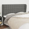 Cabeceira cama c/ abas tecido 183x23x118/128 cm cinzento-escuro 1