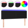 Cabecero con LED de tela negro 144x5x78/88 cm 2