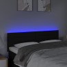 Cabeceira de cama c/ luzes LED tecido 144x5x78/88 cm preto 3