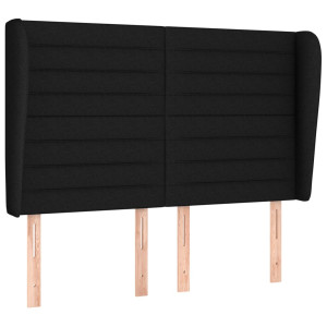 Cabeceira de cama c/ abas tecido 147x23x118/128 cm preto H