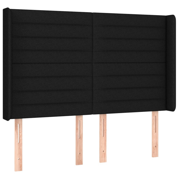 Cabecero con LED de tela negro 147x16x118/128 cm M 3