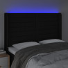 Cabeceira de cama c/ luzes LED tecido 147x16x118/128 cm preto 4