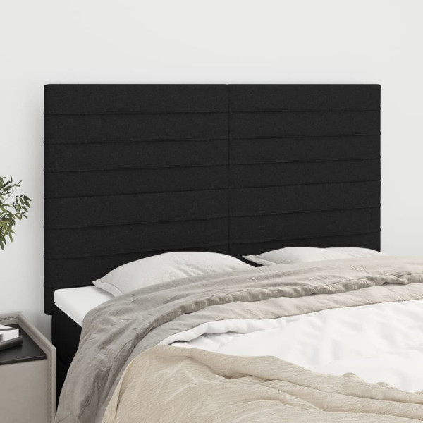Cabeceros 4 unidades tela negro 72x5x78/88 cm D