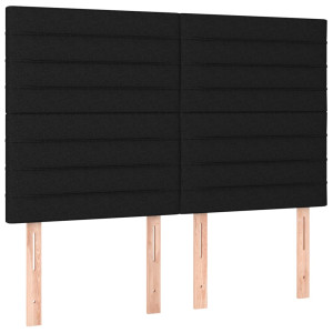 Cabeceros 4 unidades tela negro 72x5x78/88 cm H