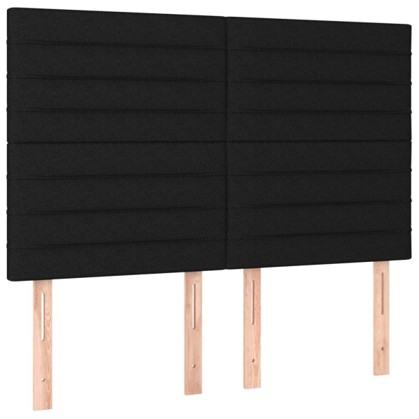 Cabeceros 4 unidades tela negro 72x5x78/88 cm M 2