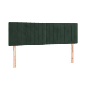 Cabeceros 2 unidades terciopelo verde oscuro 72x5x78/88 cm H