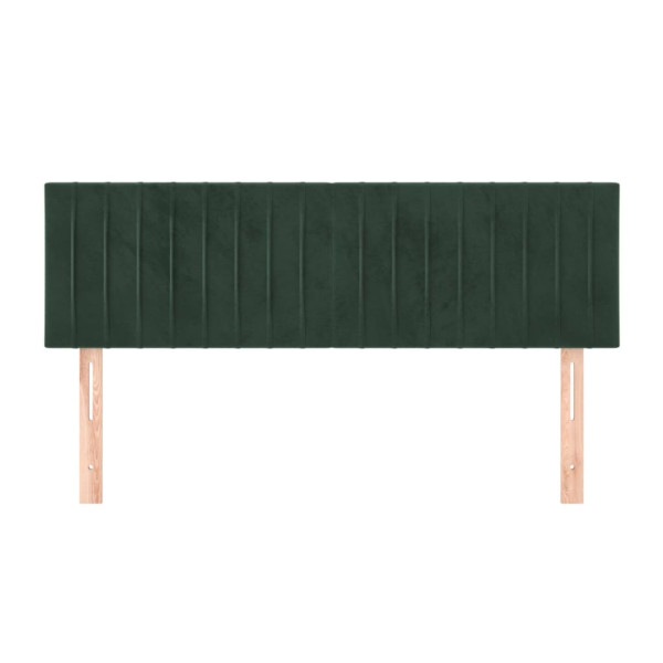 Cabeceira de cama 2 pcs veludo 72x5x78/88 cm verde-escuro M 3