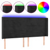 Cabecero con LED de terciopelo negro 183x16x118/128 cm 2
