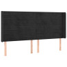 Cabecero con LED de terciopelo negro 183x16x118/128 cm 3
