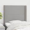 Cabeceira de cama c/ abas tecido 93x16x118/128cm cinzento-claro 1