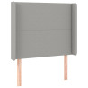 Cabecero con orejas de tela gris claro 93x16x118/128 cm 2