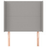 Cabeceira de cama c/ abas tecido 93x16x118/128cm cinzento-claro 3