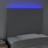 Cabecero con luces LED tela gris claro 90x5x118/128 cm 3