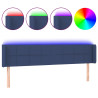Cabecero con LED de tela azul 203x16x78/88 cm 2