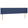 Cabeceira de cama c/ luzes LED tecido 203x16x78/88 cm azul 3